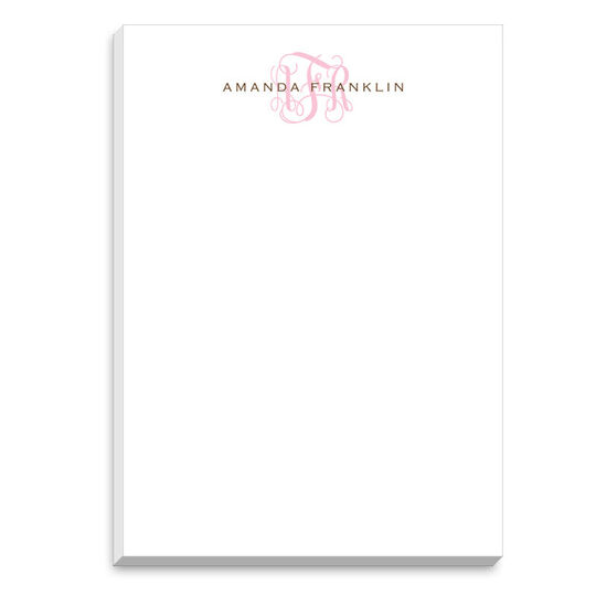 Clean and Simple Pink Monogram Notepads